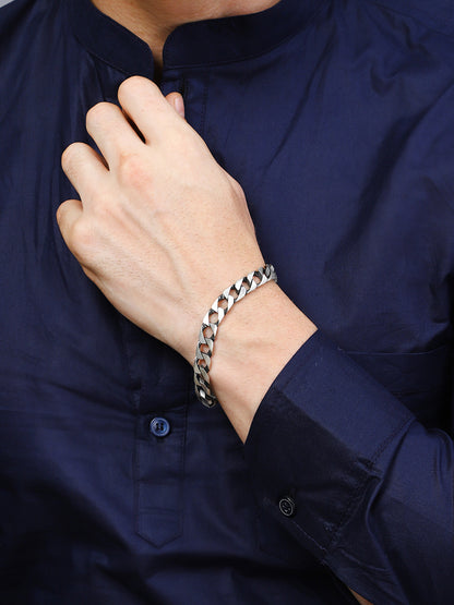 925 Sterling Silver Cuban Link Bracelet for Men Chain Design