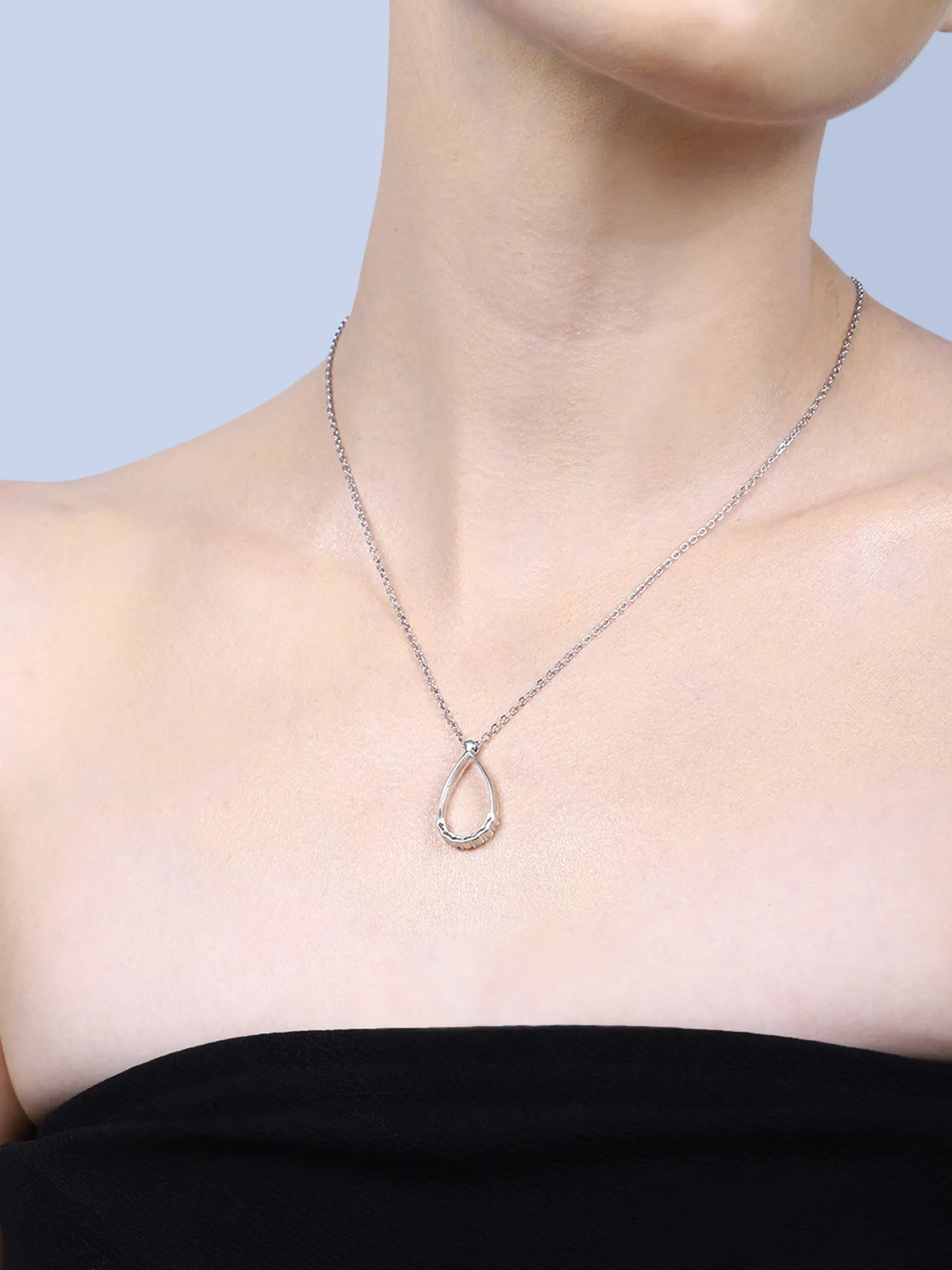 Sterling Silver Teardrop Pendant Necklace