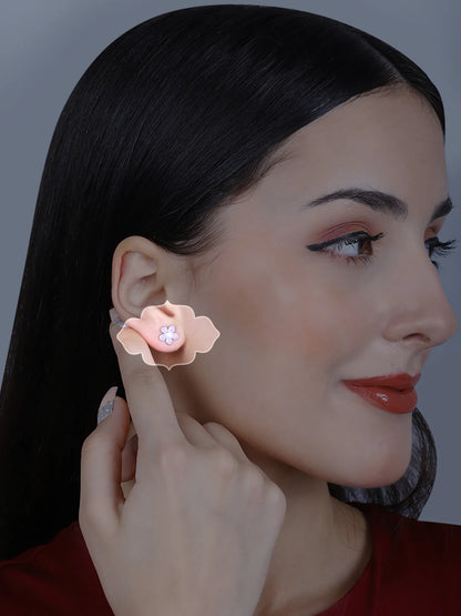 Sylvexia Lavender Daisy Stud Earrings