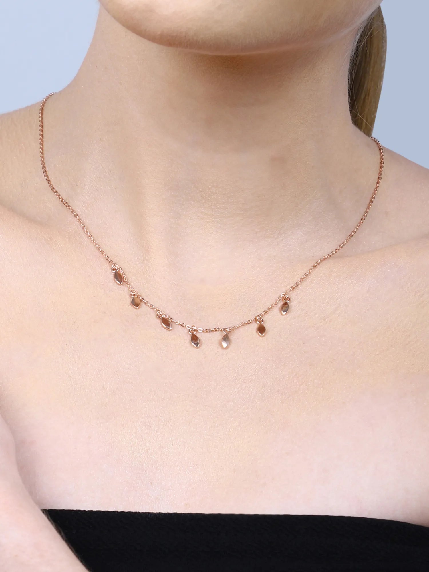Silver Tear Drop Charm Necklace