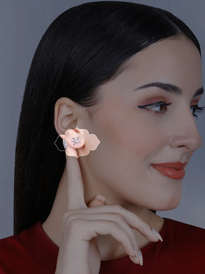 Sylvexia Silver Elegant Butterfly Stud Earrings