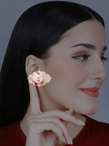 Sylvexia  Silver Sparkling Star Crystal Stud Earrings for Women