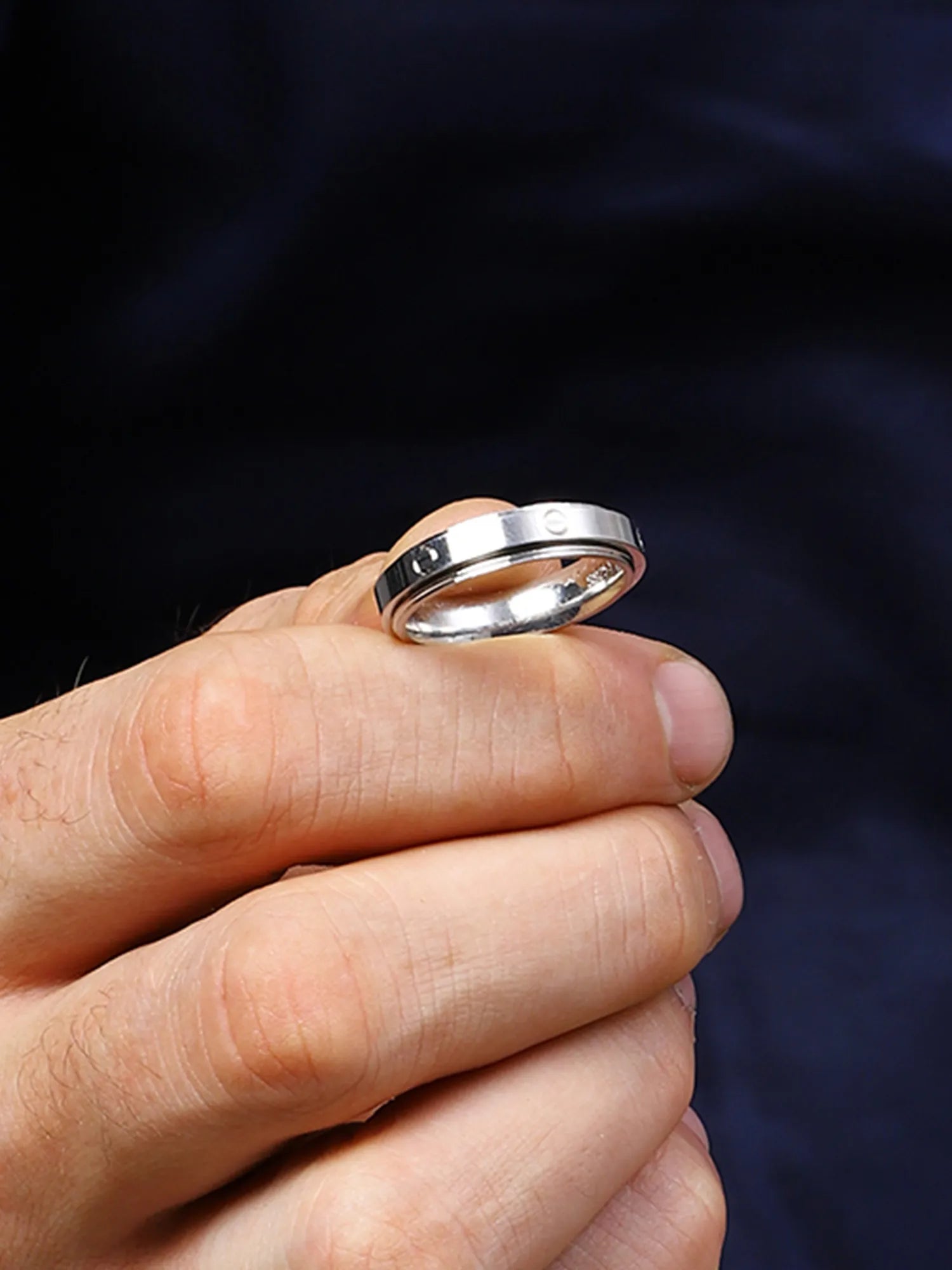 Sylvexia 925 Sterling Silver Minimal Band Ring for Men