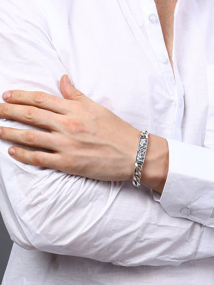 925 Sterling Silver Cuban Link Bracelet for Men Chain Design