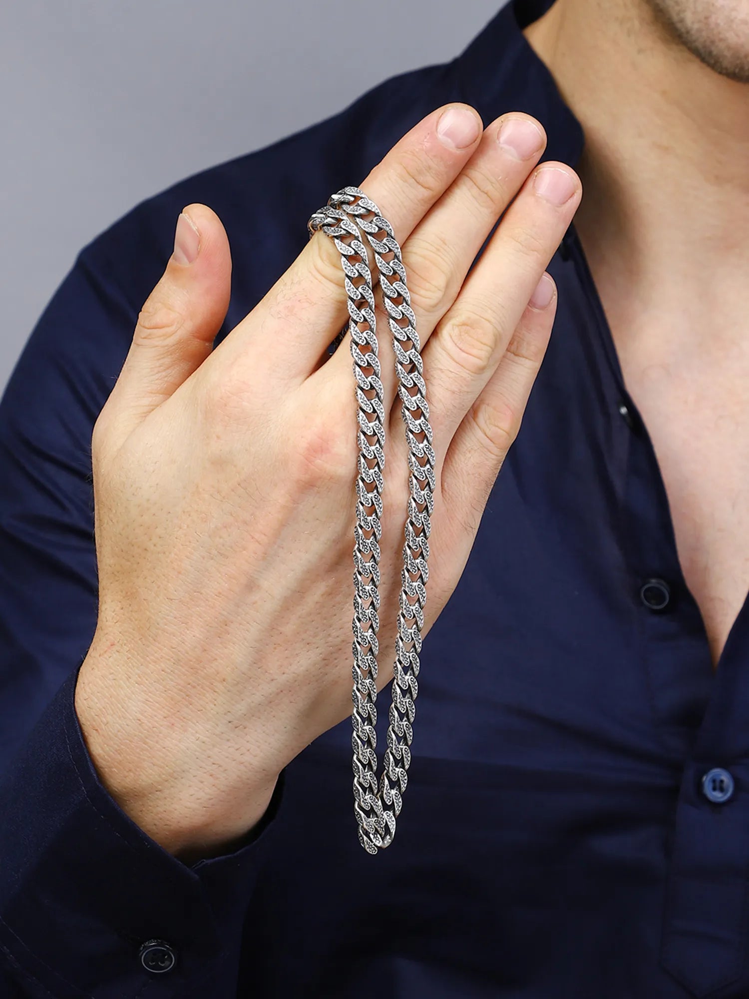Sylvexia 925 Sterling Silver Heavy Cuban Link Chain for Men