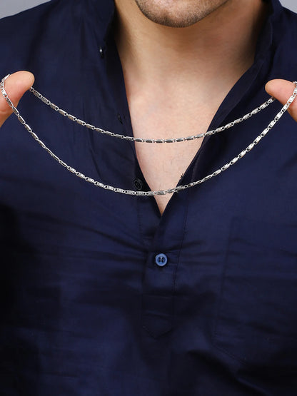 Sylvexia 925 Sterling Silver Designer Link Chain for Men