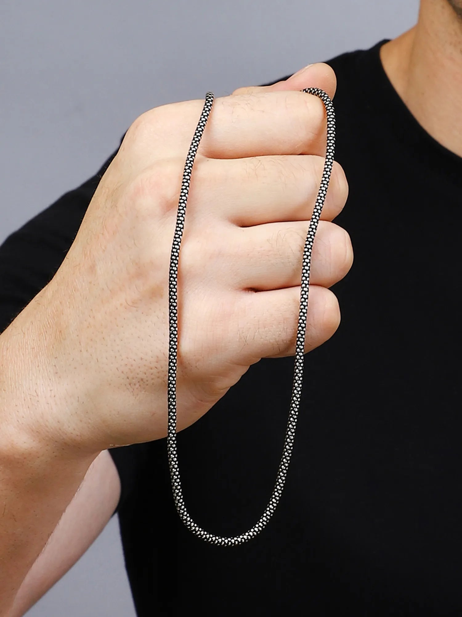 Sylvexia 925 Sterling Silver Box Chain for Men