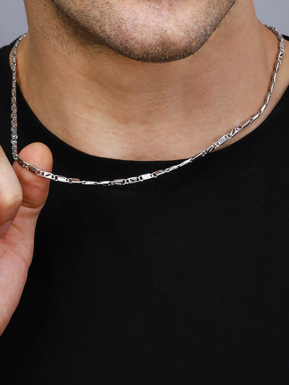 Sylvexia 925 Sterling Silver Designer Link Chain for Men