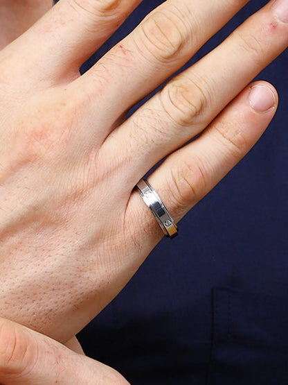 Sylvexia 925 Sterling Silver Minimal Band Ring for Men