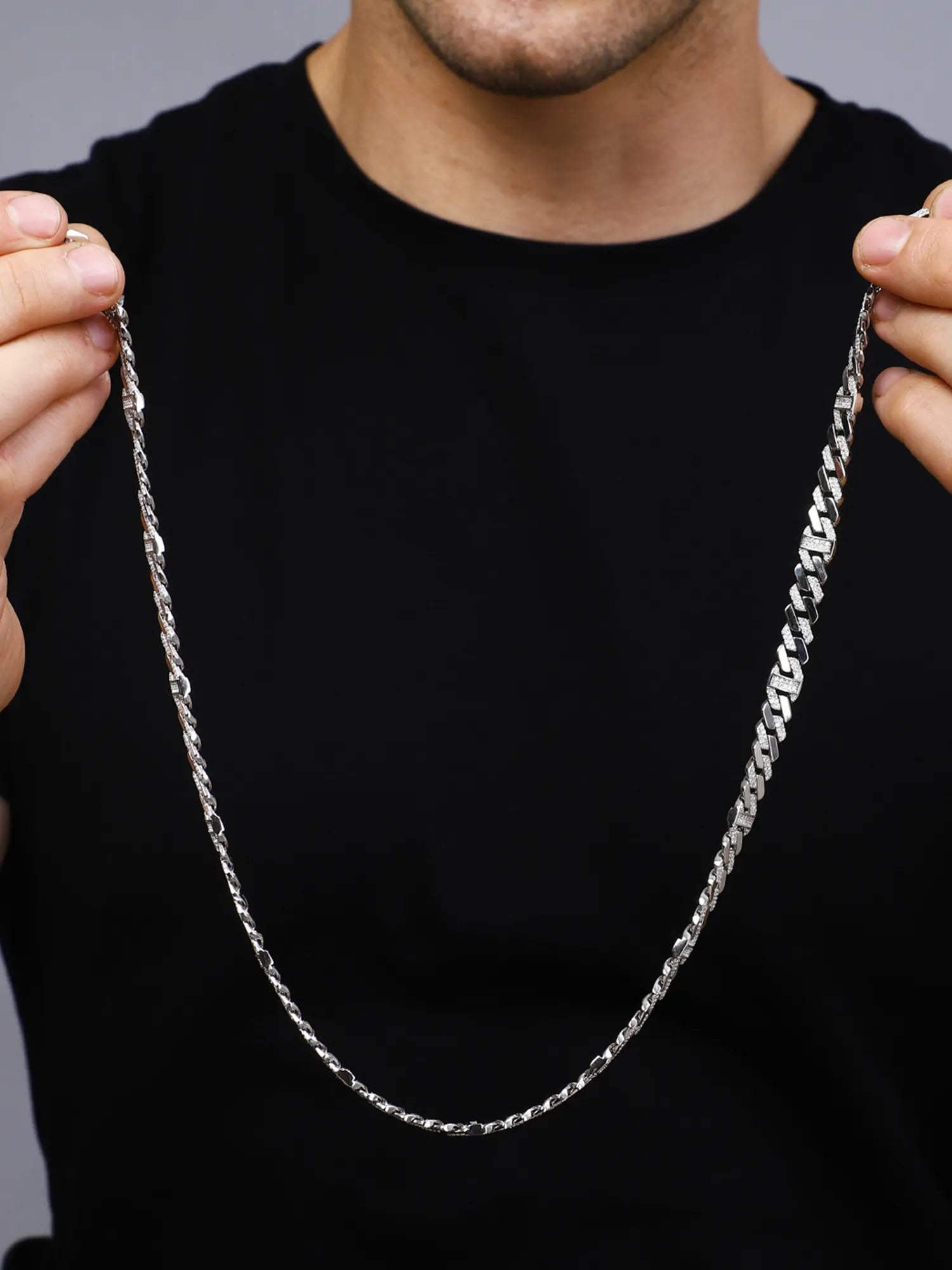 Sylvexia 925 Sterling Silver Cuban Link Chain for Men