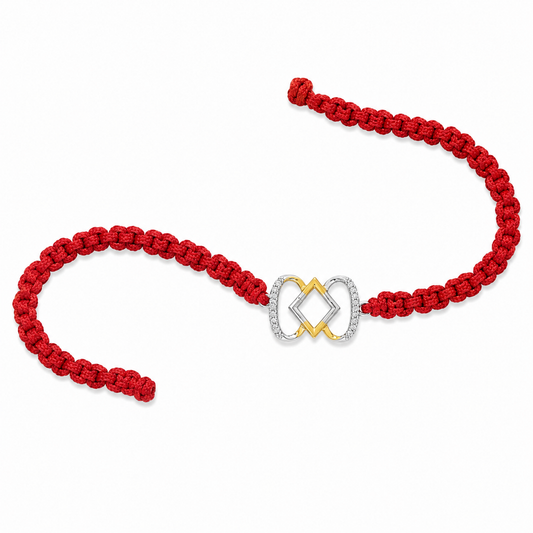 Sylvexia 925 Sterling Silver Dual Tone Infinity CZ Thread Rakhi