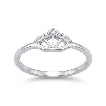 Sylvexia 925 Sterling Silver CZ Crown Ring for Women