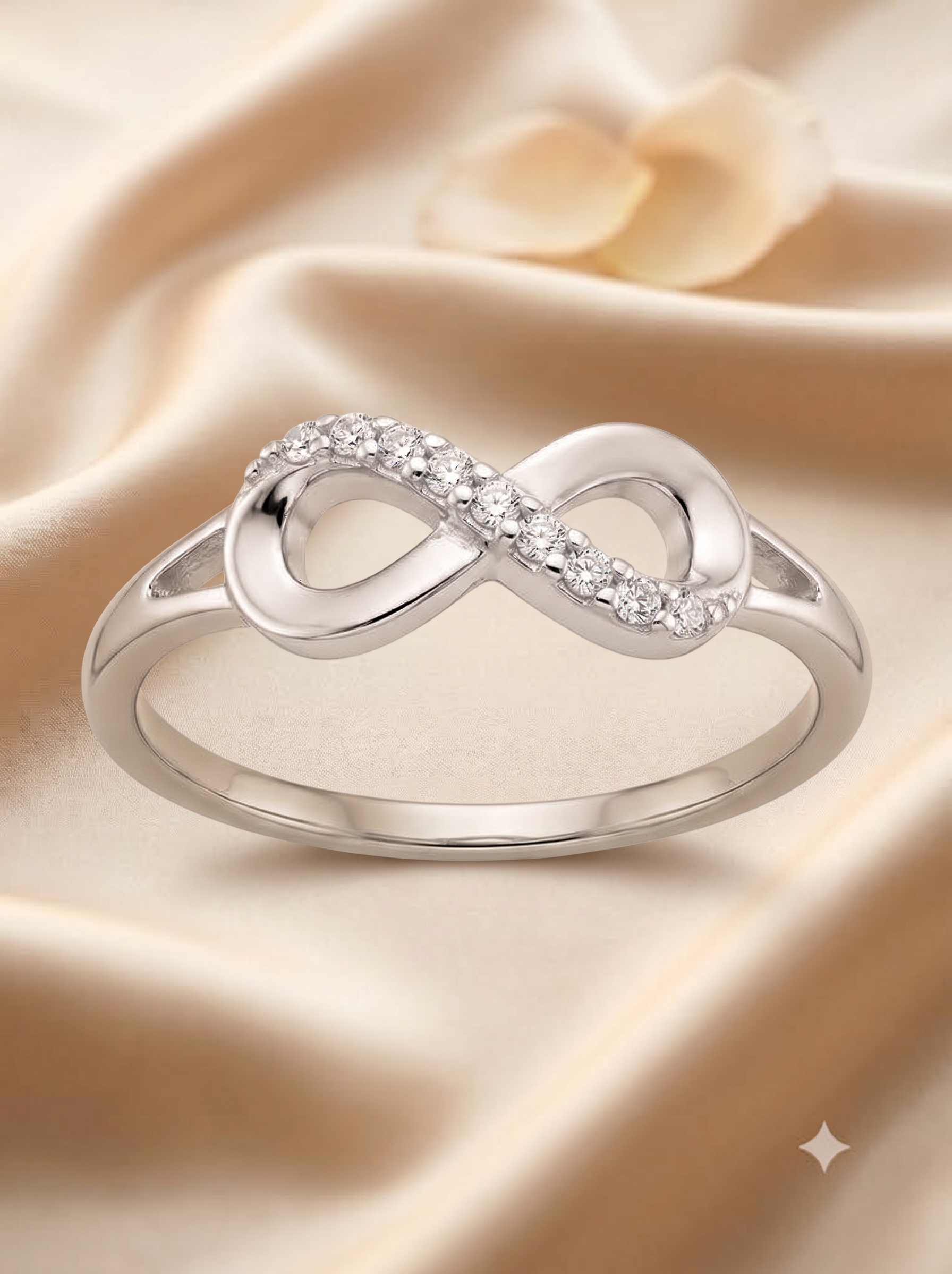 SYLVEXIA 925 Sterling Silver Infinity Knot Ring for Women