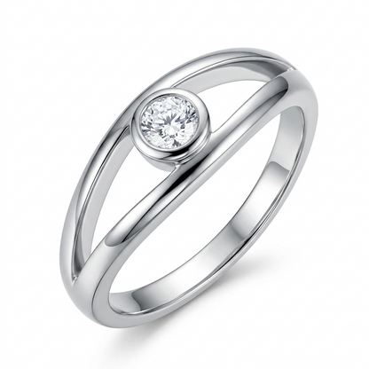 Sylvexia 925 Sterling Silver Solitaire CZ Ring for Women – Elegant Sparkling Jewelry