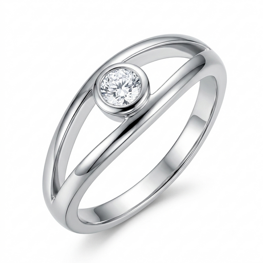Sylvexia 925 Sterling Silver Solitaire CZ Ring for Women – Elegant Sparkling Jewelry