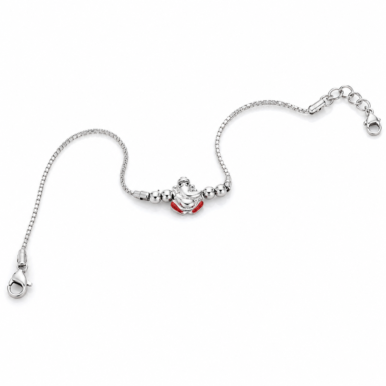 SYLVEXIA 925 Sterling Silver Ganesha Rakhi Bracelet for Brother
