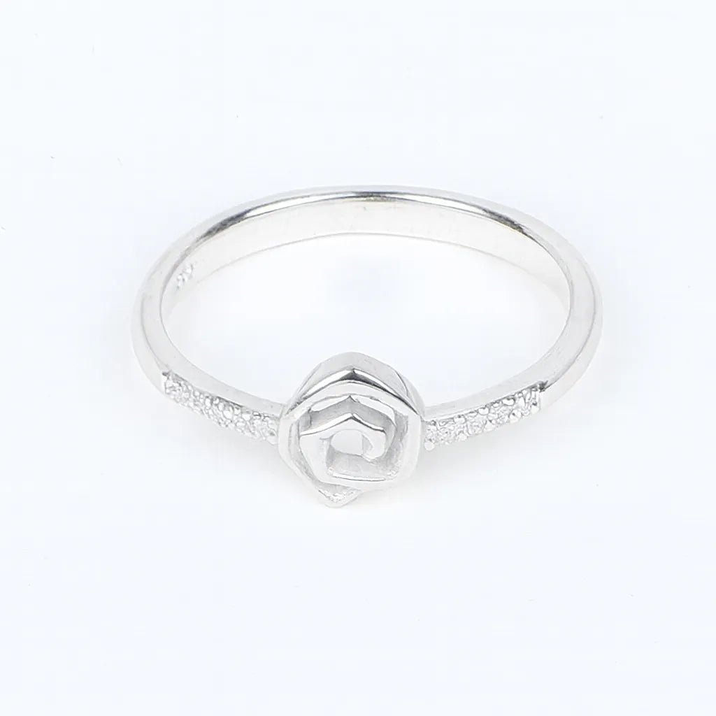 925 Silver Rose Design Ring Minimal Floral Women
