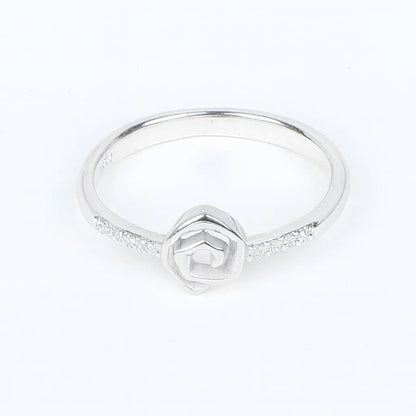 925 Silver Rose Design Ring Minimal Floral Women