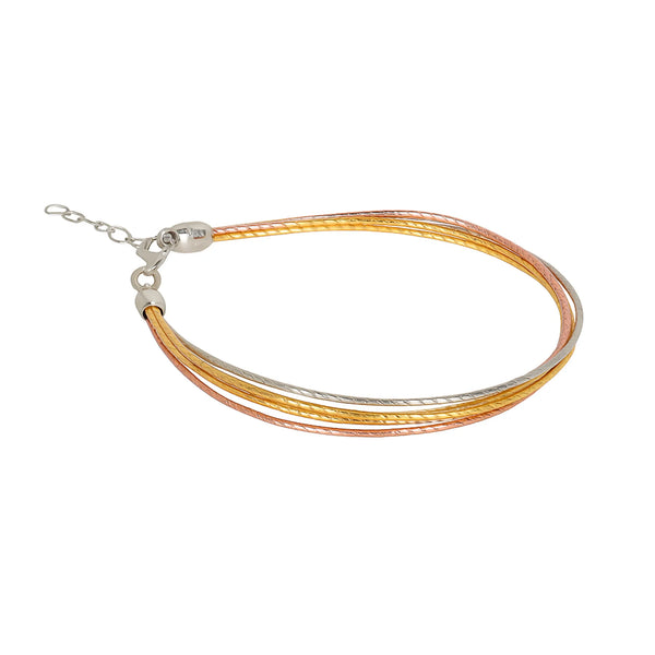 Women’s Tri-Tone Bracelet | Gold, Silver & Rose Gold Layered Jewelry