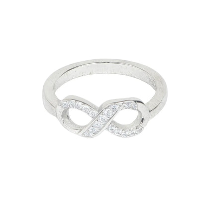 925 Sterling Silver Infinity Ring with Sparkling Stones for Women