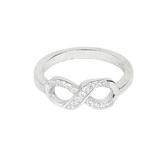 925 Sterling Silver Infinity Ring with Sparkling Stones for Women