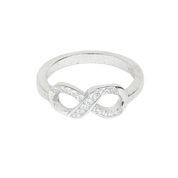 925 Sterling Silver Infinity Ring with Sparkling Stones for Women