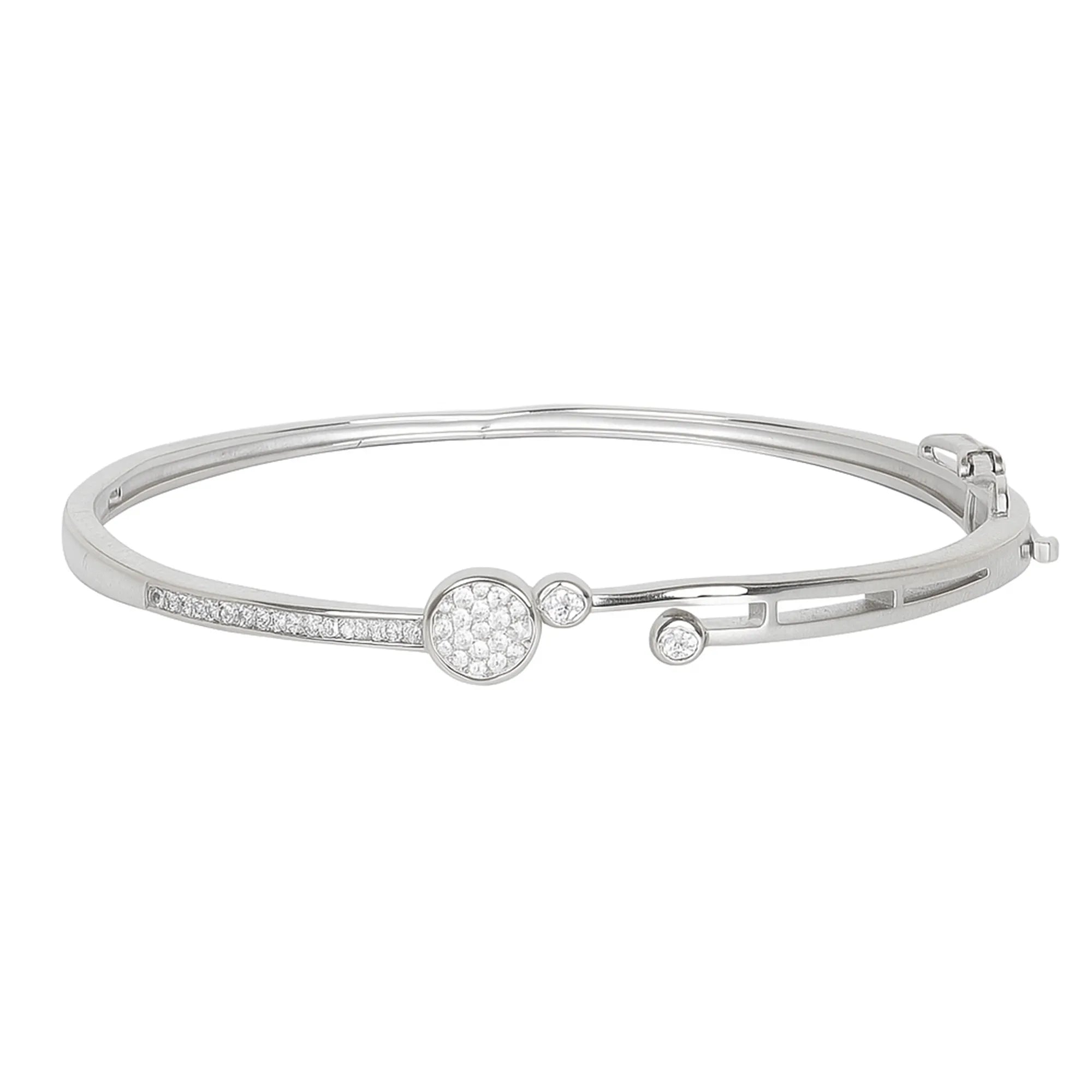 925 Sterling Silver Dual Circle Bangle Bracelet