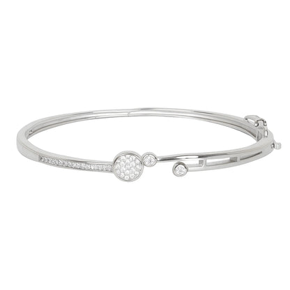 925 Sterling Silver Dual Circle Bangle Bracelet