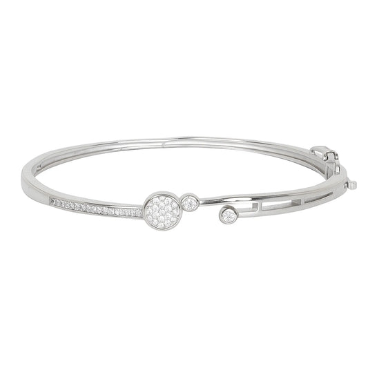 925 Sterling Silver Dual Circle Bangle Bracelet