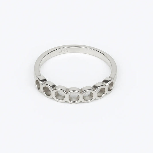 925 Sterling Silver Circular Design Ring for Women