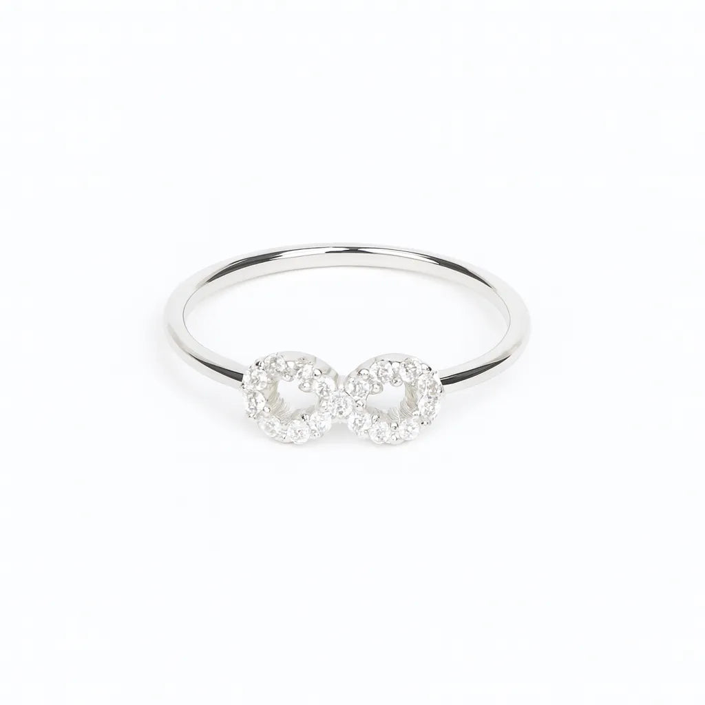 925 Silver Infinity CZ Ring Minimal Women