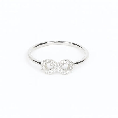 925 Silver Infinity CZ Ring Minimal Women