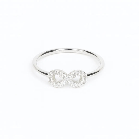 925 Silver Infinity CZ Ring Minimal Women