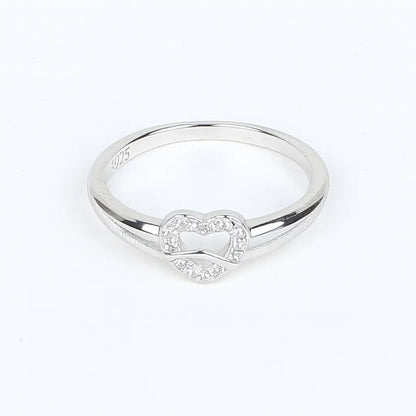 Elegant 925 Sterling Silver Open Heart Ring for Women