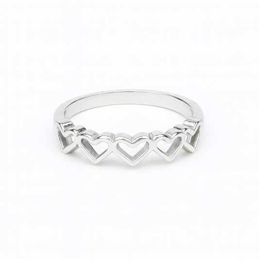 925 Sterling Silver Multi Heart Ring for Women