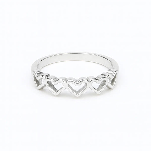 925 Sterling Silver Multi Heart Ring for Women