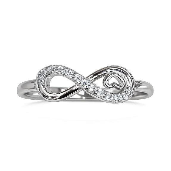 SYLVEXIA 925 Sterling Silver Crystal Infinity Ring for Women