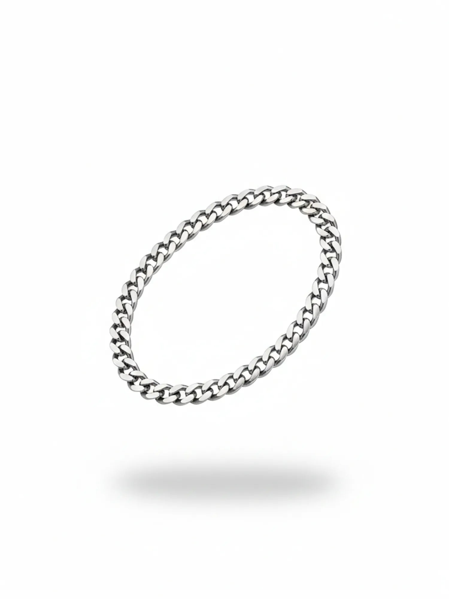 Sylvexia Men’s Silver Cuban Link Bracelet