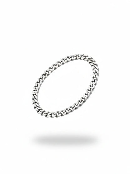 Sylvexia Men’s Silver Cuban Link Bracelet