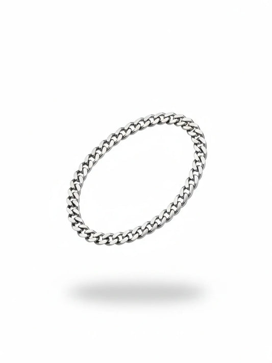 Sylvexia Men’s Silver Cuban Link Bracelet