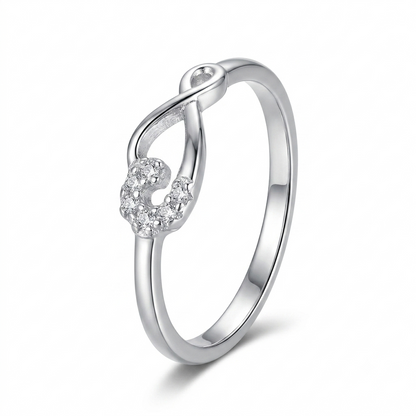 Sylvexia 925 Sterling Silver CZ Knot Ring for Women