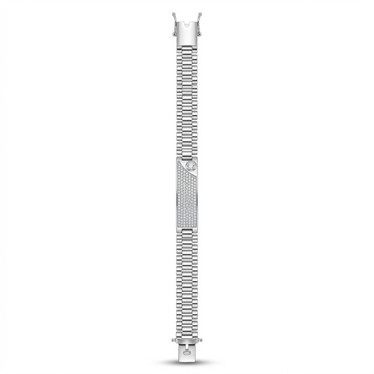 SYLVEXIA 925 Sterling Silver Link Bracelet for Men with CZ Stone Design Charm