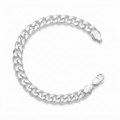 Sylvexia 925 Sterling Silver Kids Curb Chain Bracelet for Boys & Girls