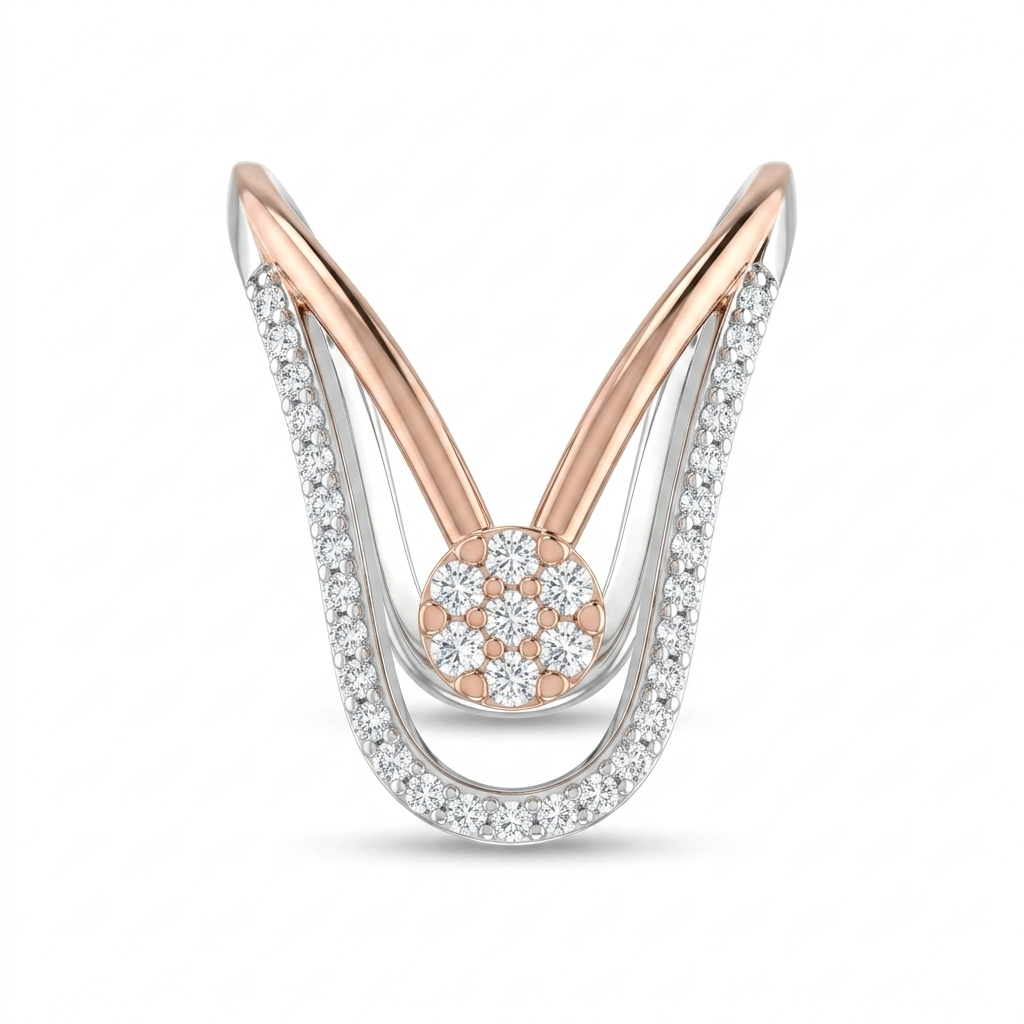 SYLVEXIA 925 Sterling Silver Two Tone Floral CZ Ring for Women | Rose Gold Plated Ring