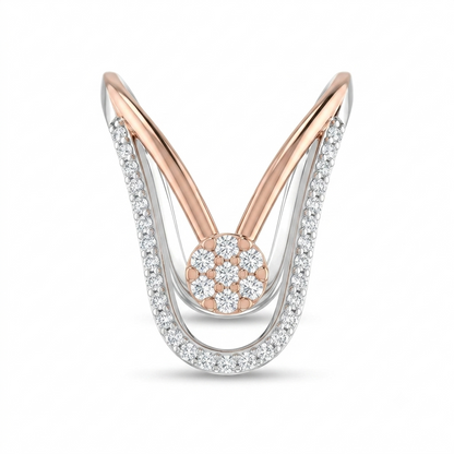 SYLVEXIA 925 Sterling Silver Two Tone Floral CZ Ring for Women | Rose Gold Plated Ring