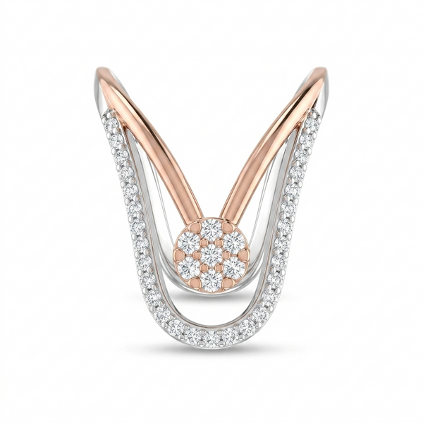 SYLVEXIA 925 Sterling Silver Two Tone Floral CZ Ring for Women | Rose Gold Plated Ring
