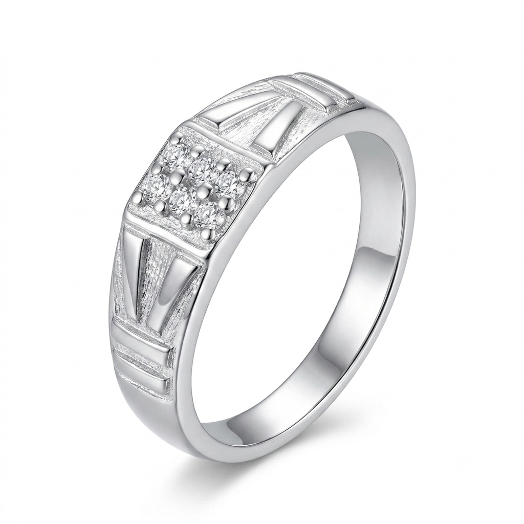 SYLVEXIA 925 Sterling Silver CZ Statement Ring for Women