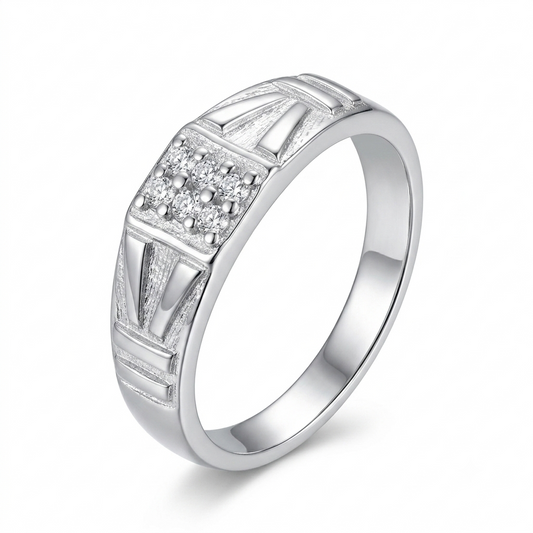 SYLVEXIA 925 Sterling Silver CZ Statement Ring for Women