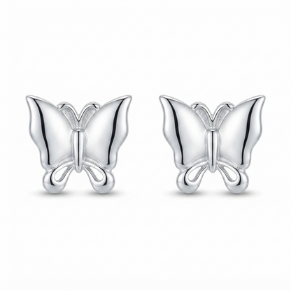 SYLVEXIA 925 Sterling Silver Butterfly Stud Earrings for Women | Minimalist Silver Earrings
