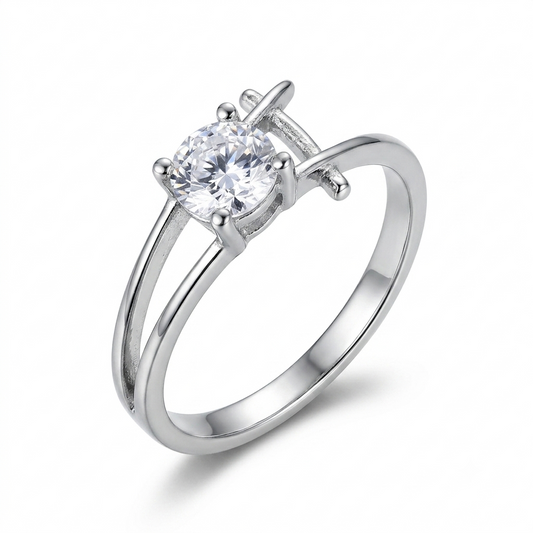 925 Sterling Silver CZ Bypass Ring for Women Size